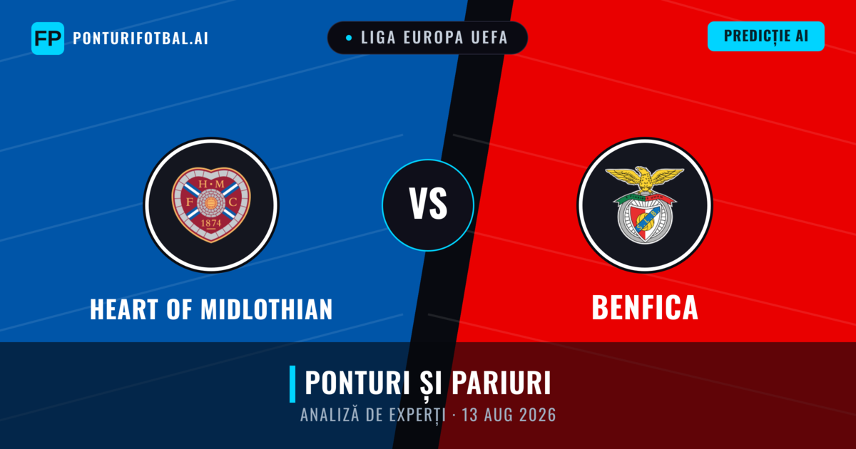 Heart of Midlothian vs Benfica — pronostic și avancronică meci