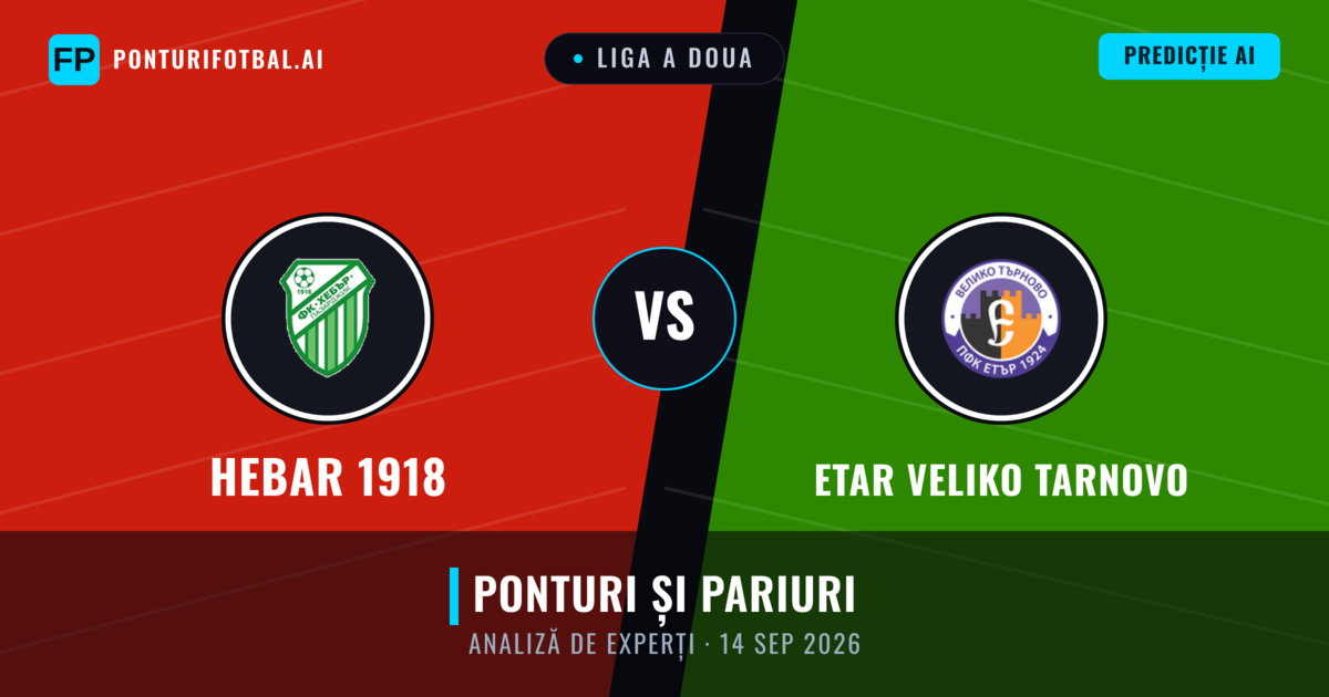 Hebar 1918 vs Etar Veliko Tarnovo — pronostic și avancronică meci