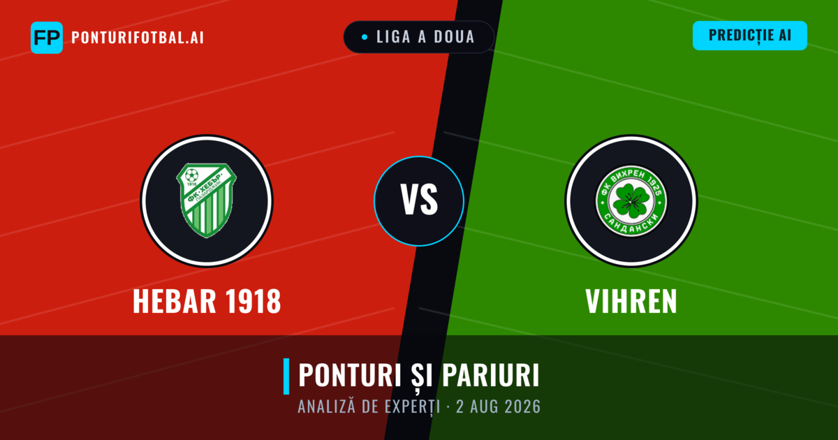 Hebar 1918 vs Vihren — pronostic și avancronică meci