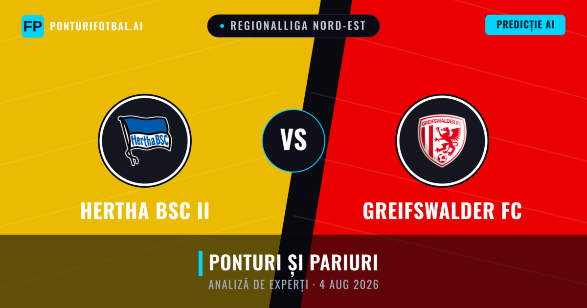 Hertha BSC II vs Greifswalder FC — pronostic și avancronică meci