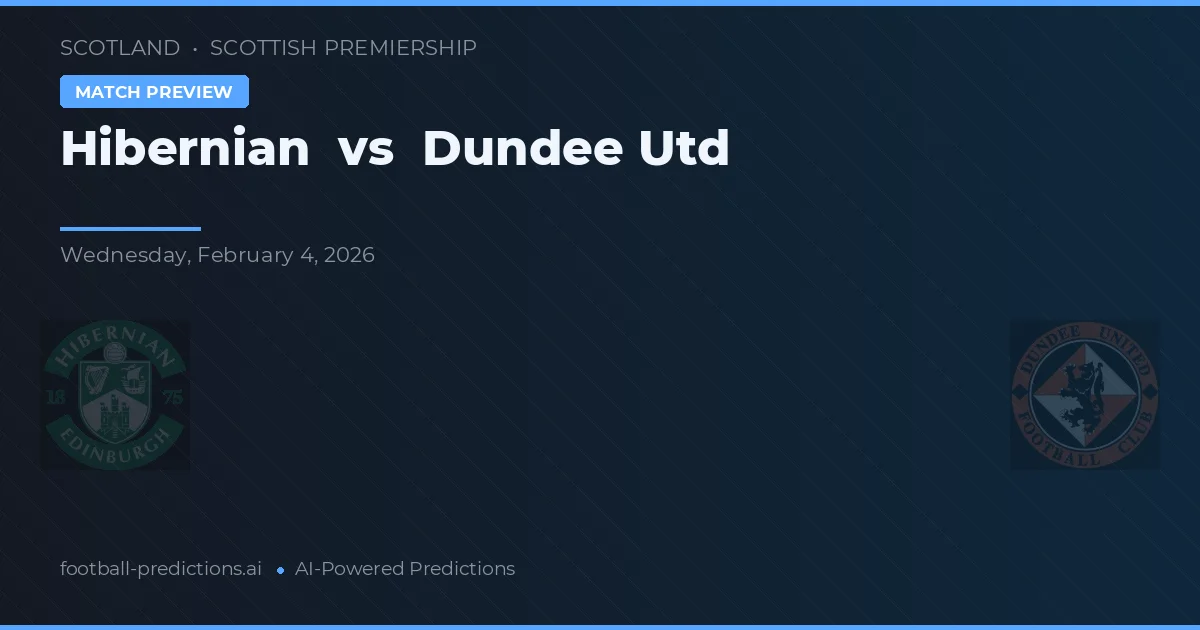 Hibernian vs Dundee United — pronostic și avancronică meci