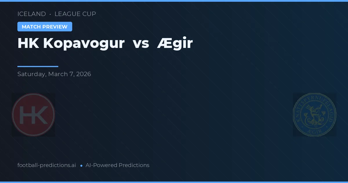 HK Kópavogur vs Ægir — pronostic și avancronică meci