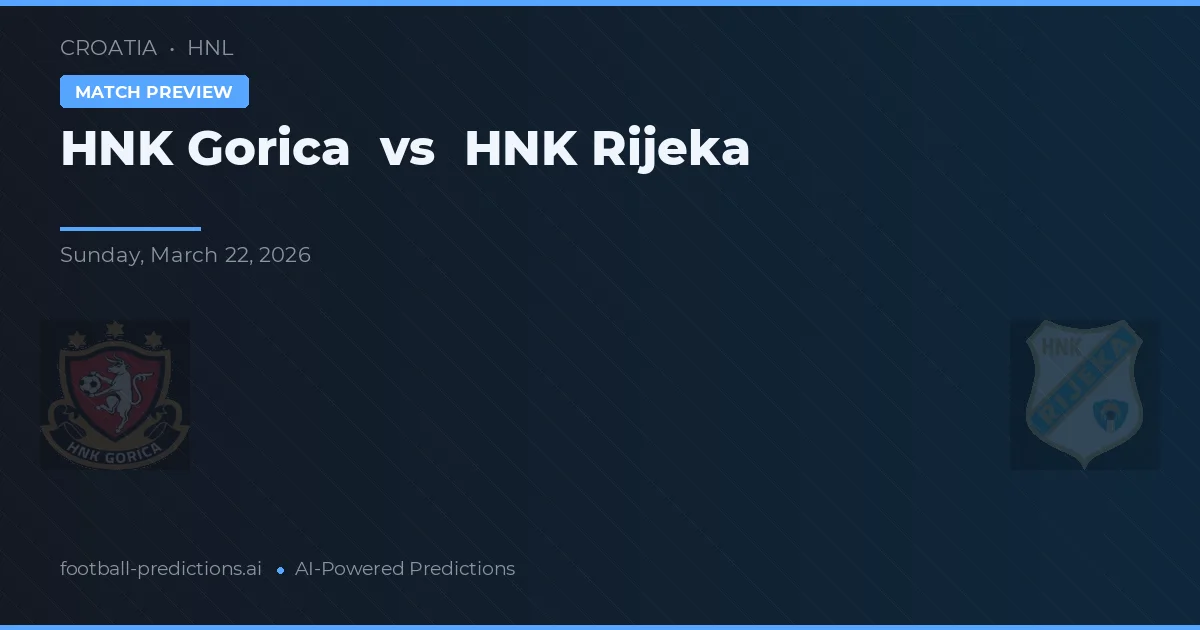 HNK Gorica vs HNK Rijeka — pronostic și avancronică meci