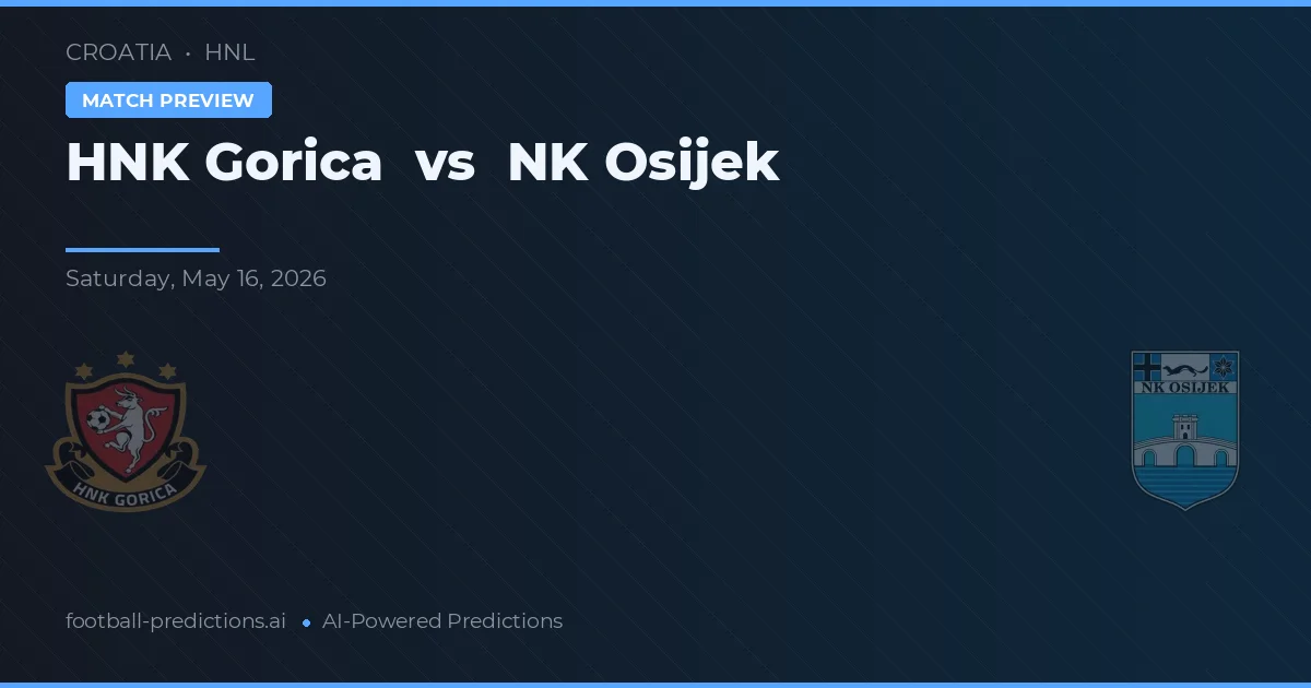 HNK Gorica vs NK Osijek — pronostic și avancronică meci