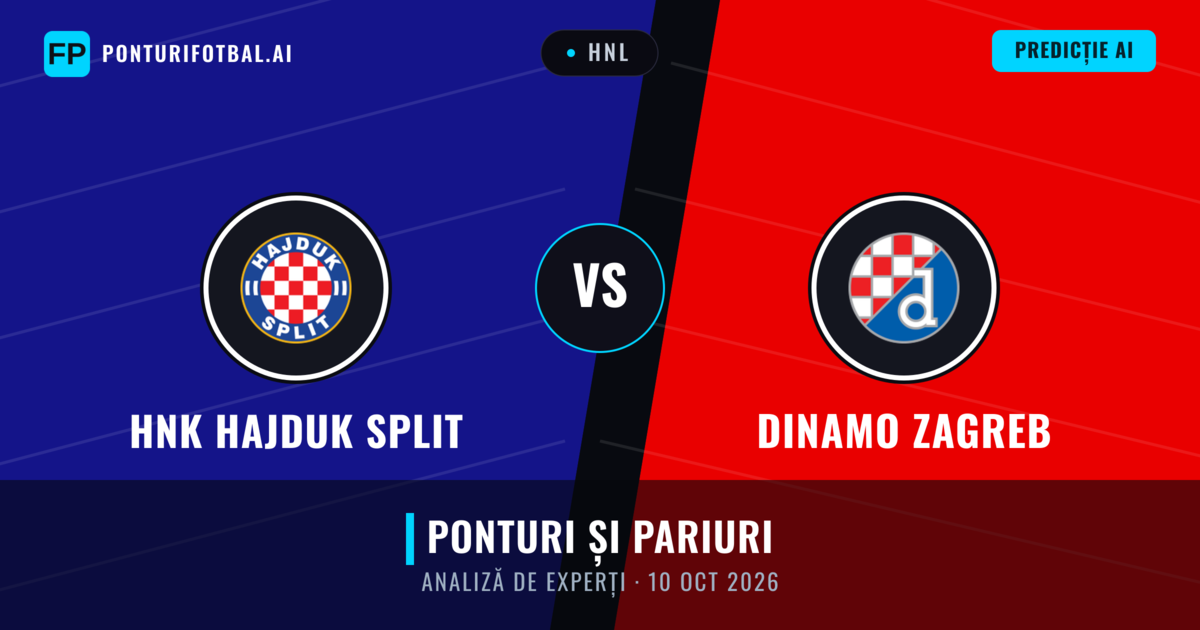 HNK Hajduk Split vs Dinamo Zagreb — pronostic și avancronică meci