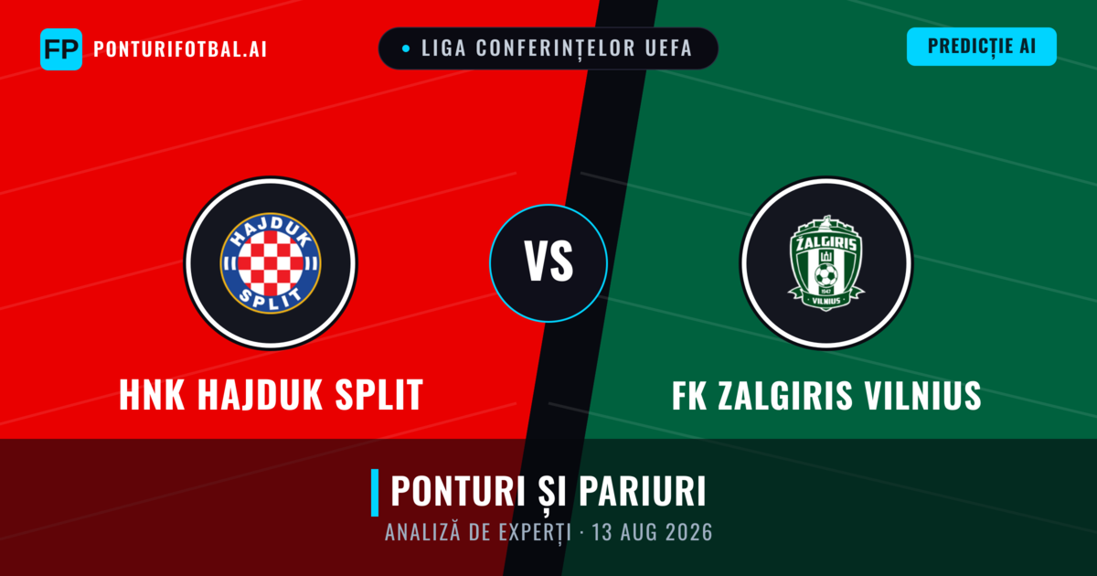 HNK Hajduk Split vs FK Zalgiris Vilnius — pronostic și avancronică meci