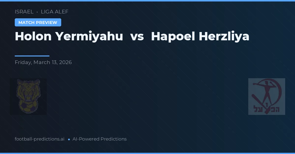 Holon Yermiyahu vs Hapoel Herzliya — pronostic și avancronică meci