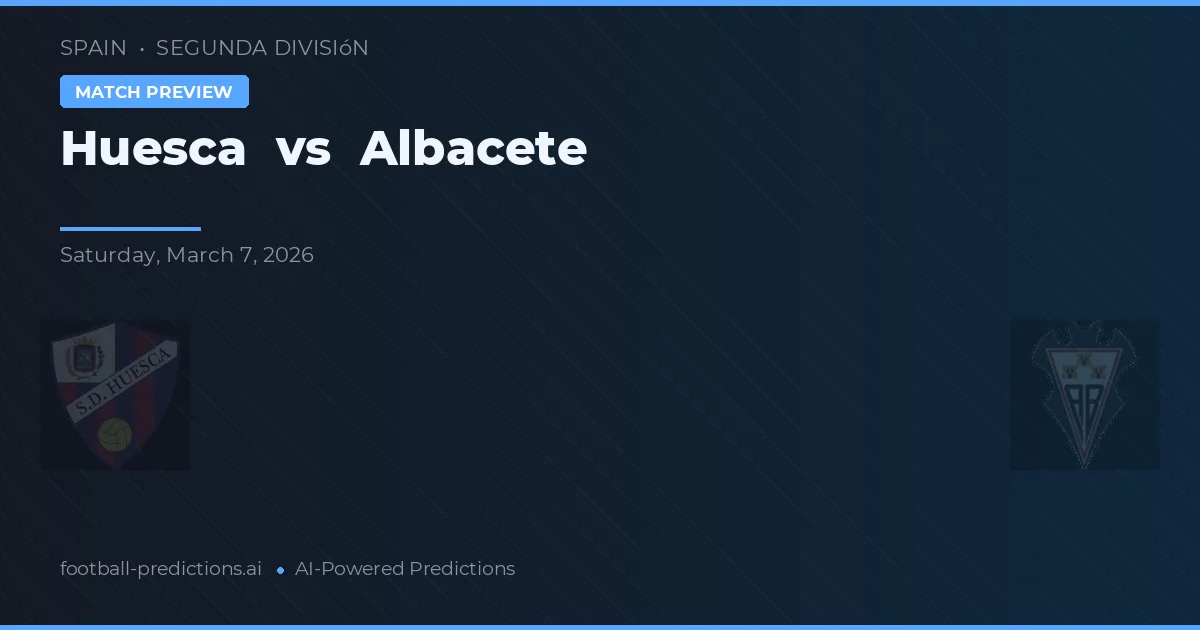Huesca vs Albacete — pronostic și avancronică meci