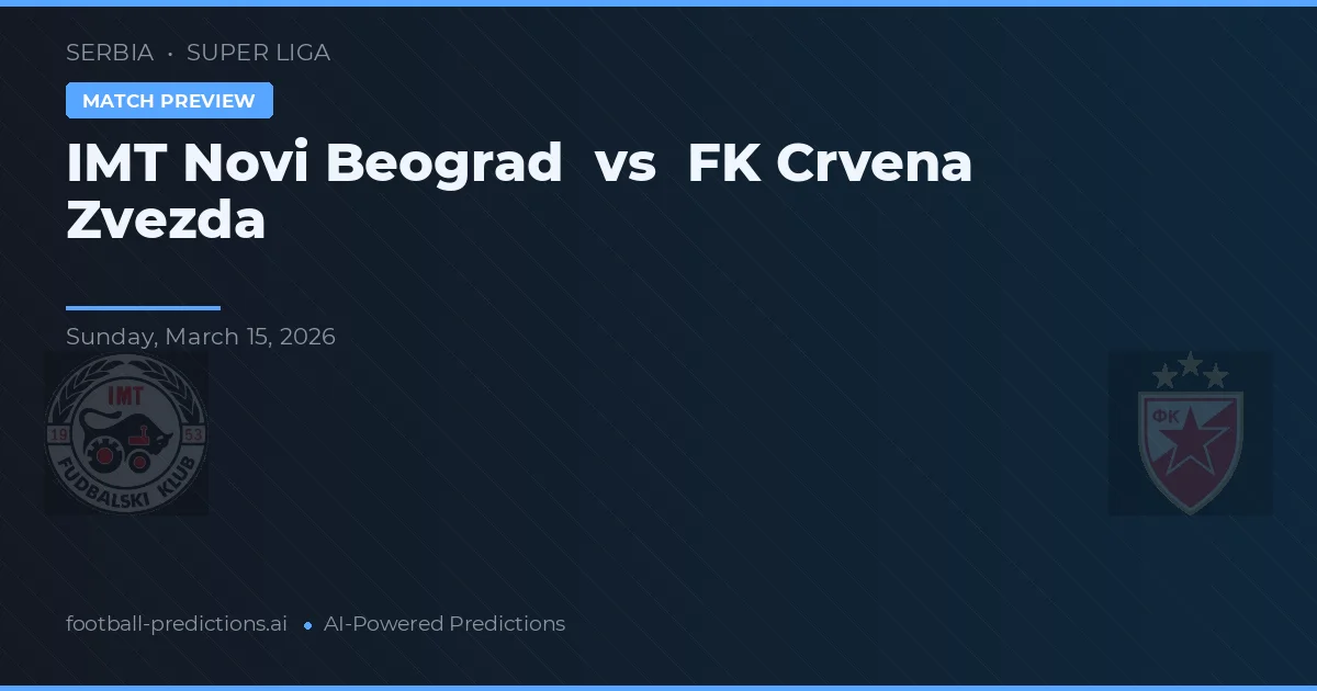 IMT Novi Beograd vs FK Crvena Zvezda — pronostic și avancronică meci