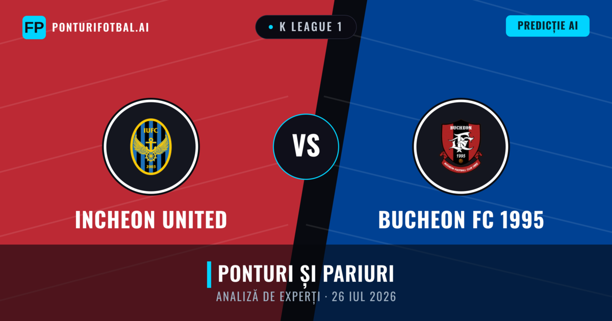 Incheon United vs Bucheon FC 1995 — pronostic și avancronică meci
