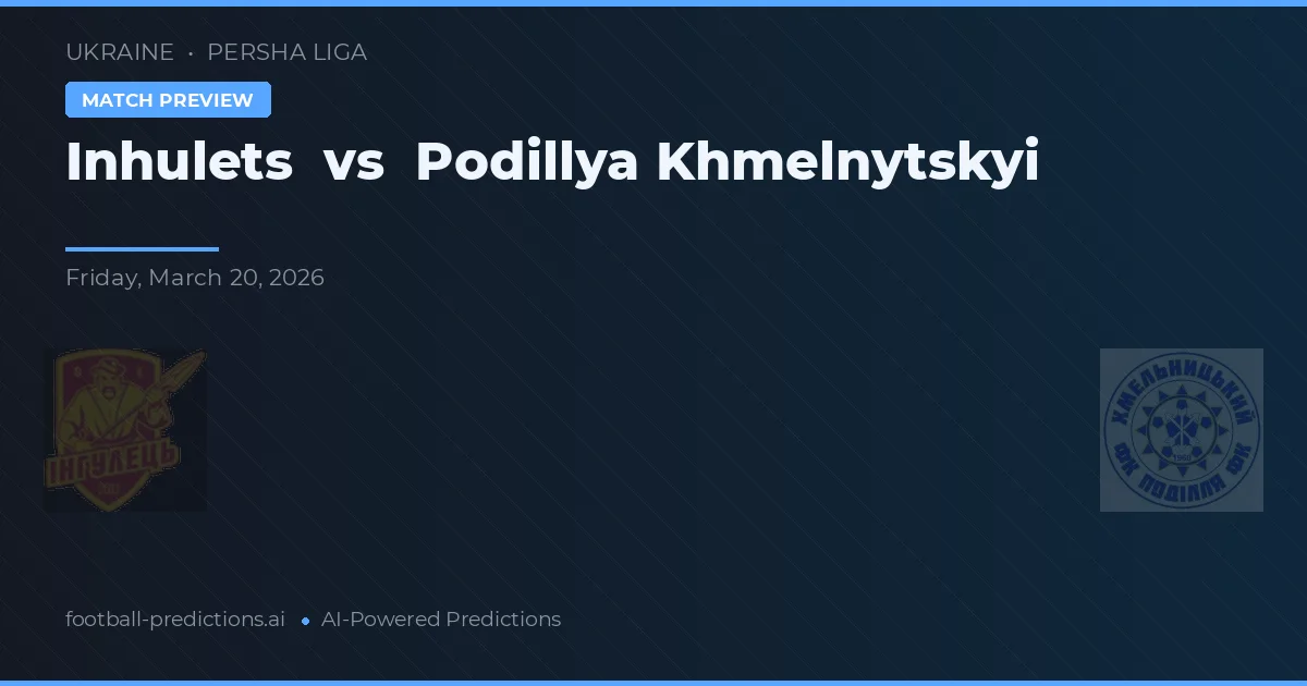 Inhulets vs Podillya Khmelnytskyi — pronostic și avancronică meci