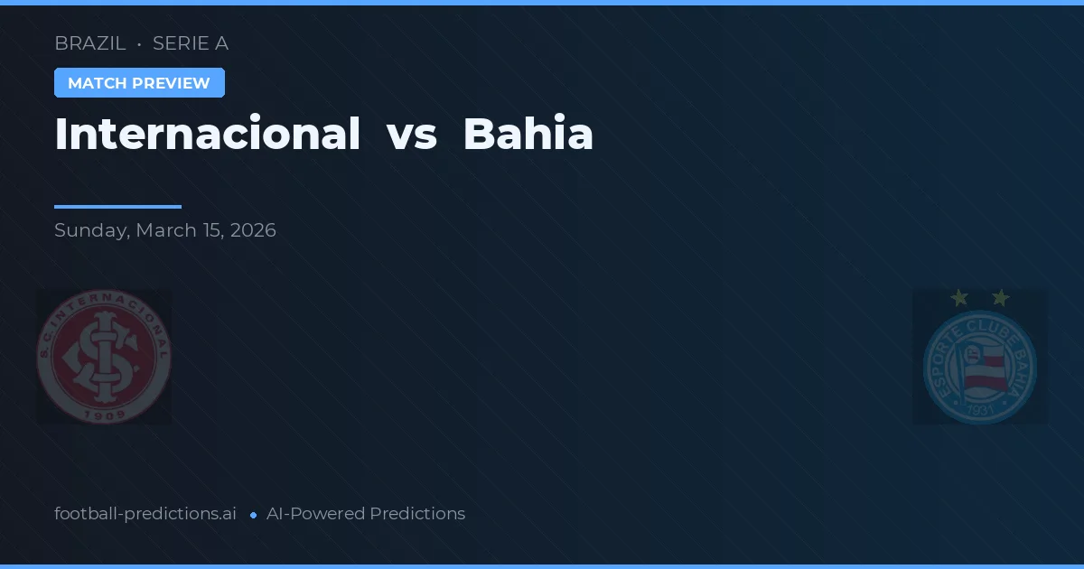 Internacional vs Bahia — pronostic și avancronică meci