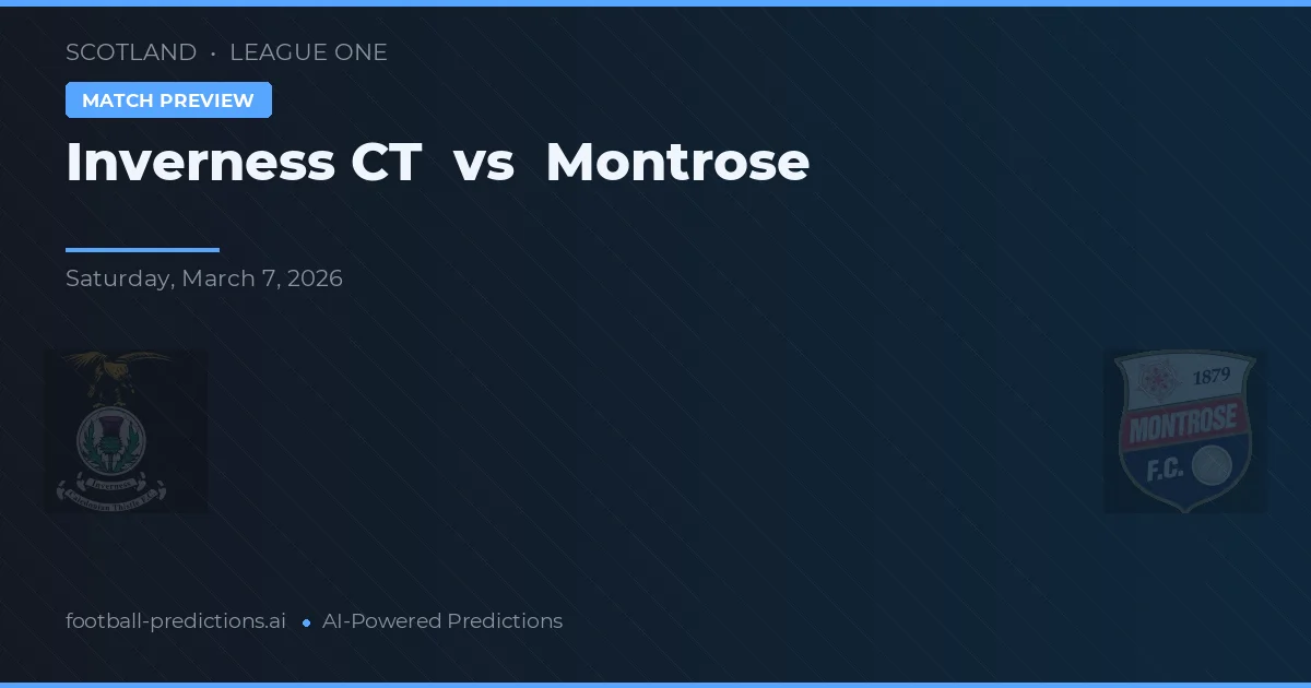 Inverness CT vs Montrose — pronostic și avancronică meci