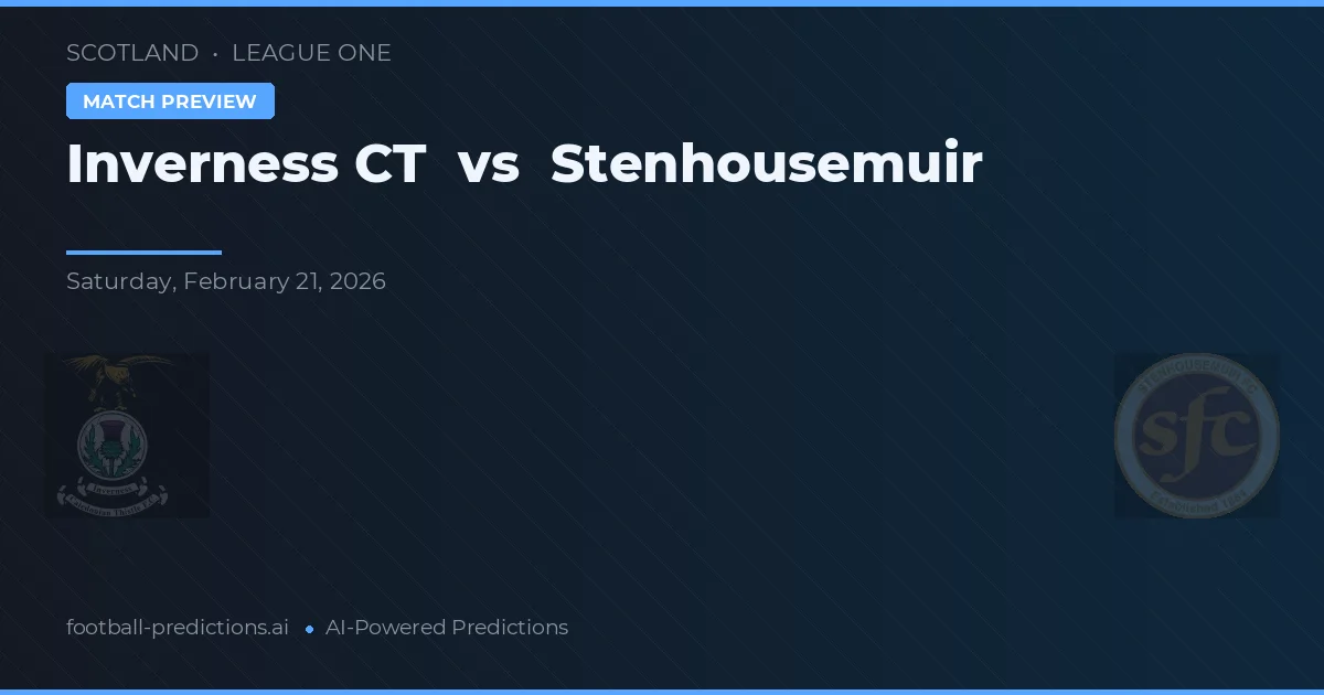 Inverness CT vs Stenhousemuir — pronostic și avancronică meci