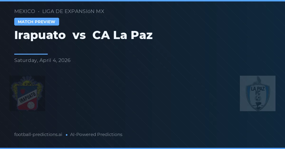 Irapuato vs CA La Paz — pronostic și avancronică meci
