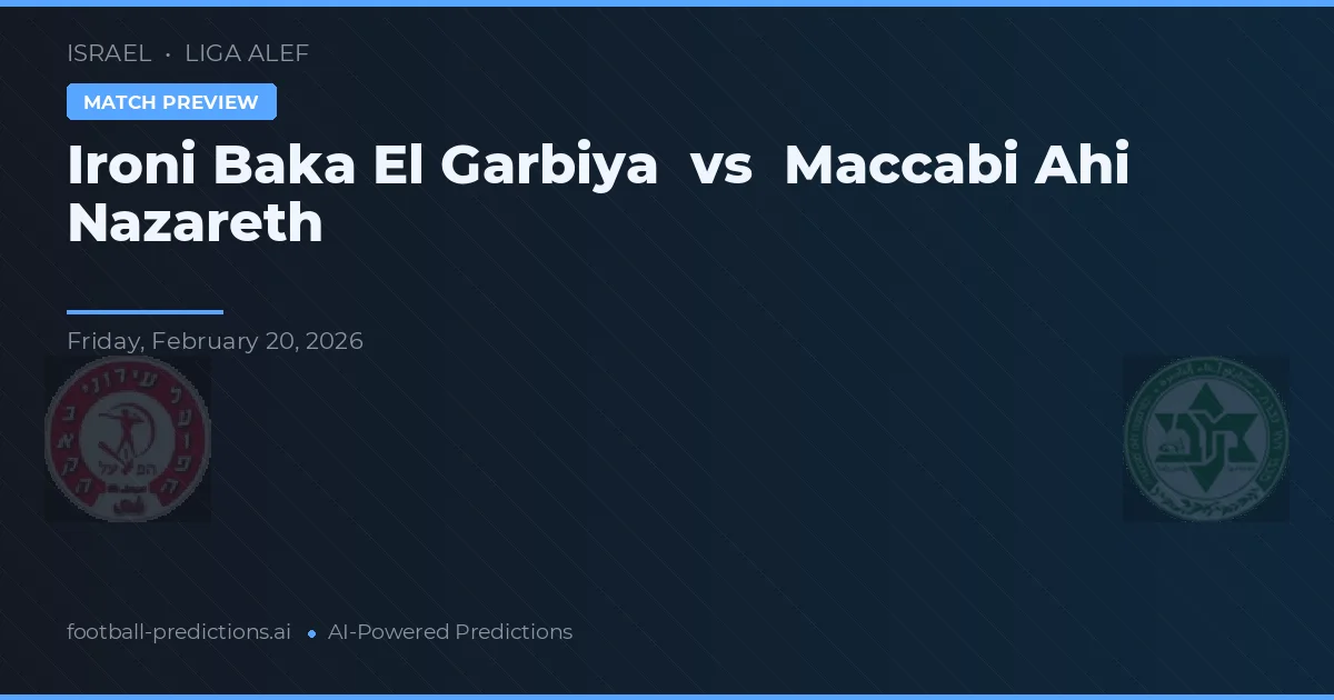 Ironi Baka El Garbiya vs Maccabi Nazareth — pronostic și avancronică meci