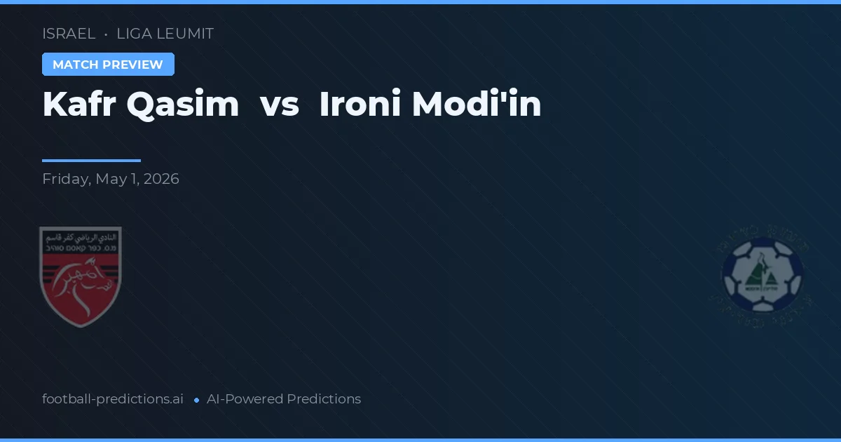 Ironi Modi'in vs Kafr Qasim — pronostic și avancronică meci