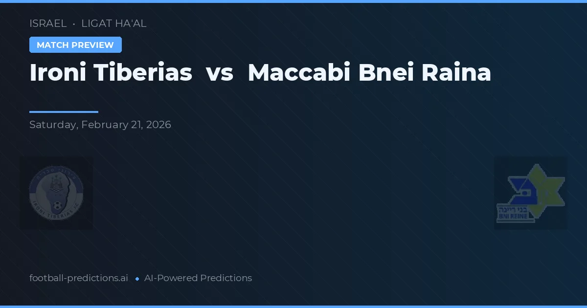 Ironi Tiberias vs Maccabi Bnei Raina — pronostic și avancronică meci