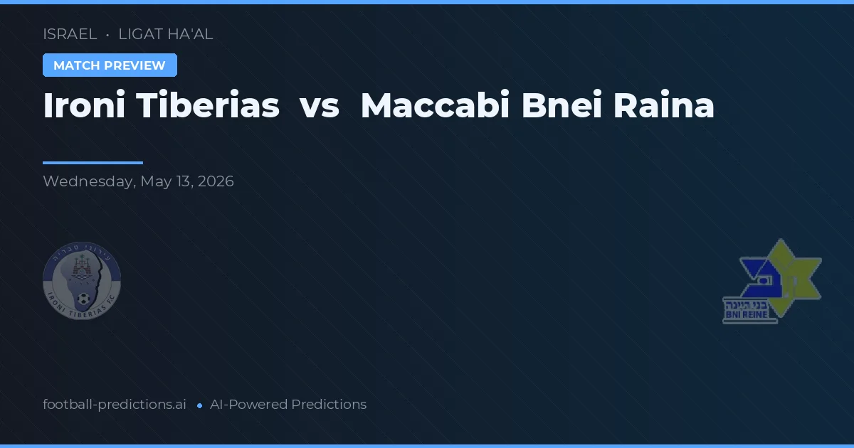 Ironi Tiberias vs Maccabi Bnei Raina — pronostic și avancronică meci