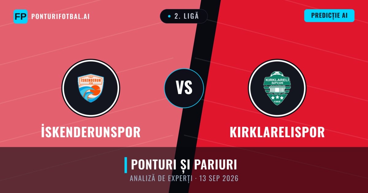 İskenderunspor vs Kırklarelispor — pronostic și avancronică meci