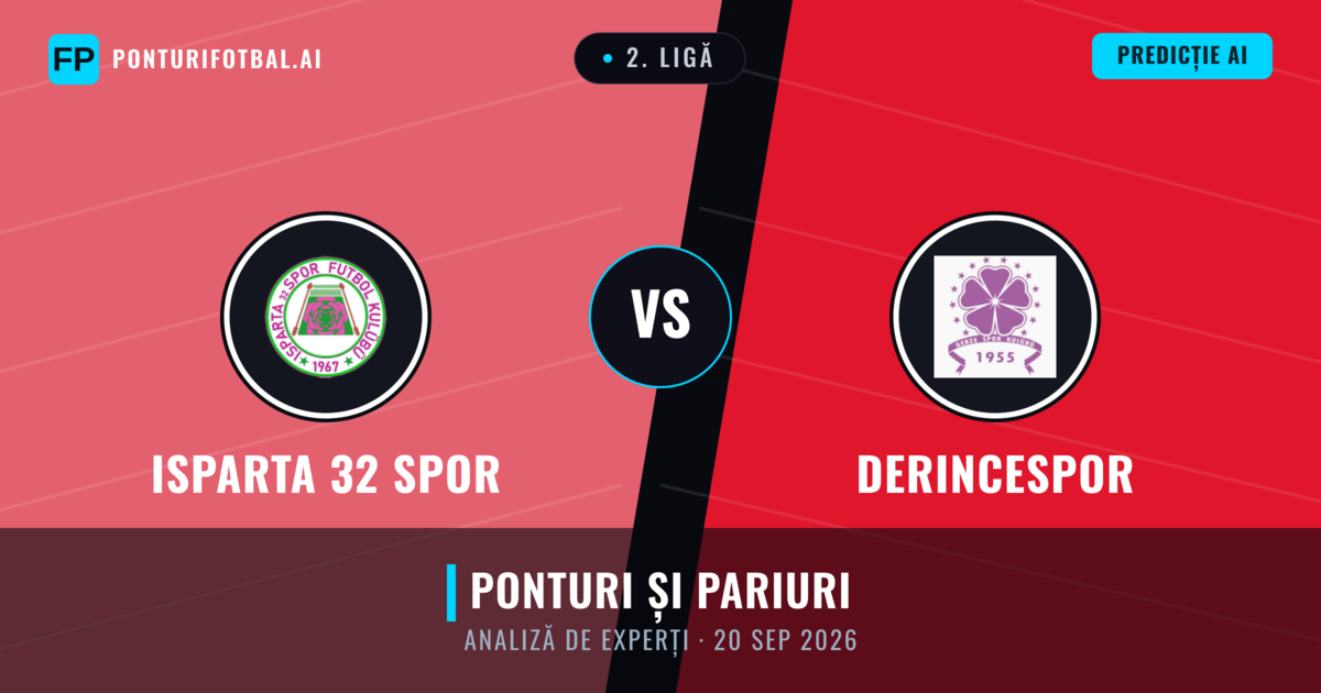 Isparta 32 Spor vs Derincespor — pronostic și avancronică meci