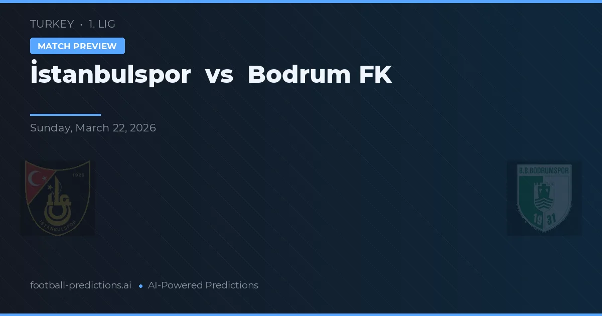 İstanbulspor vs Bodrumspor — pronostic și avancronică meci