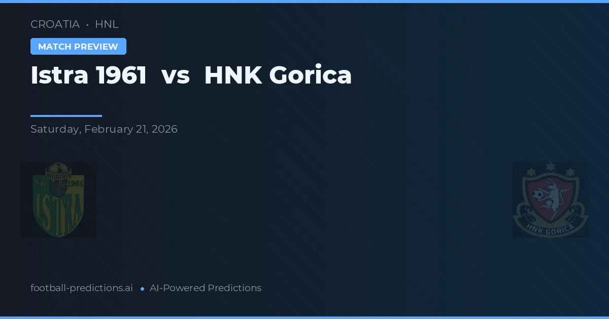 Istra 1961 vs HNK Gorica — pronostic și avancronică meci