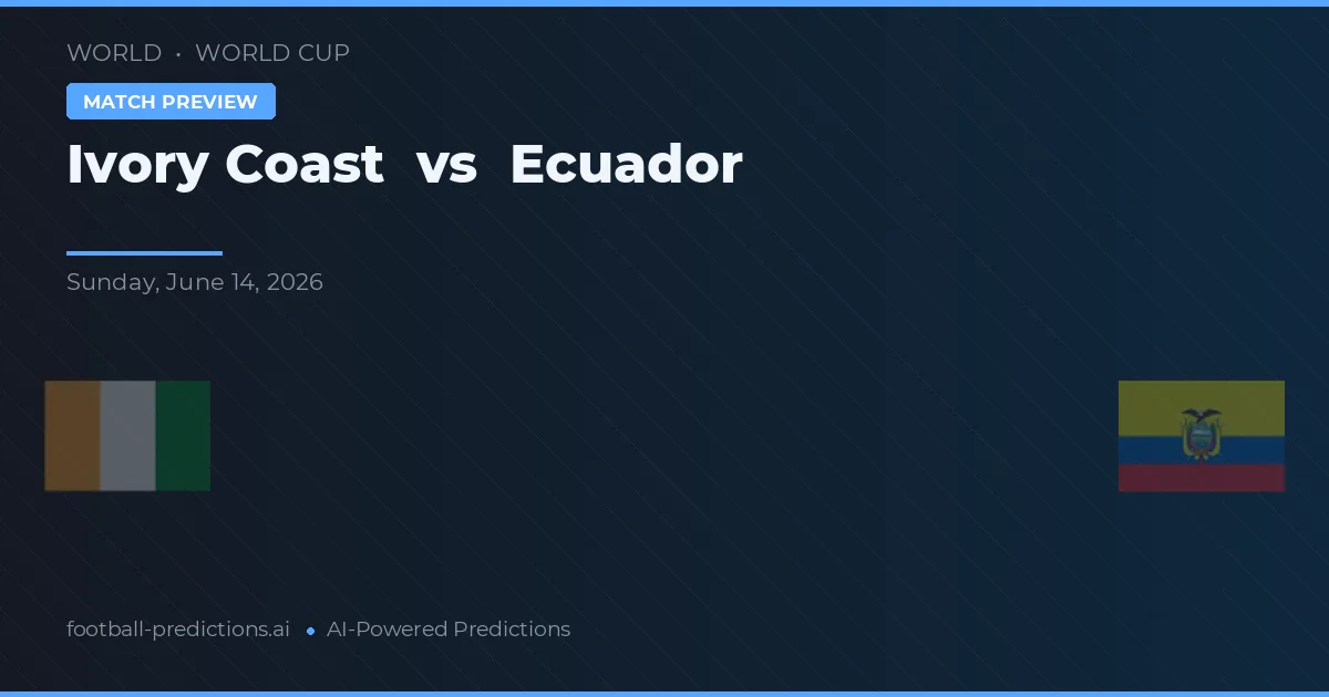 Coasta de Fildeș vs Ecuador — pronostic și avancronică meci