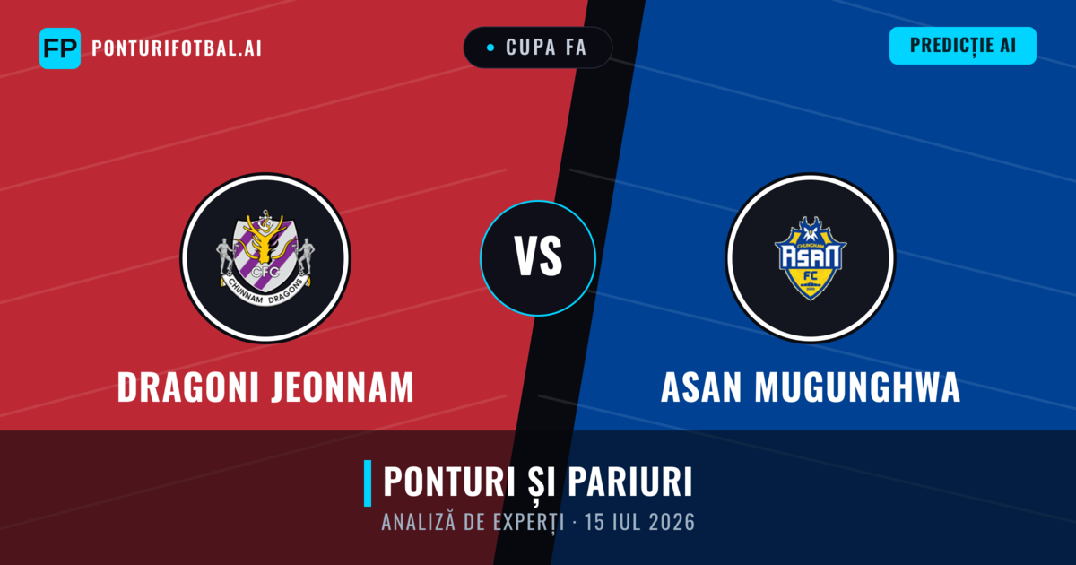 Dragoni Jeonnam vs Asan Mugunghwa — pronostic și avancronică meci