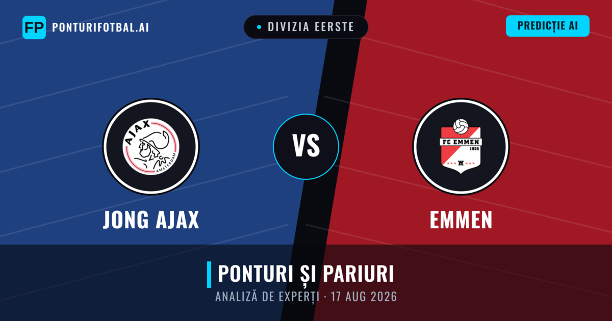 Jong Ajax vs Emmen — pronostic și avancronică meci