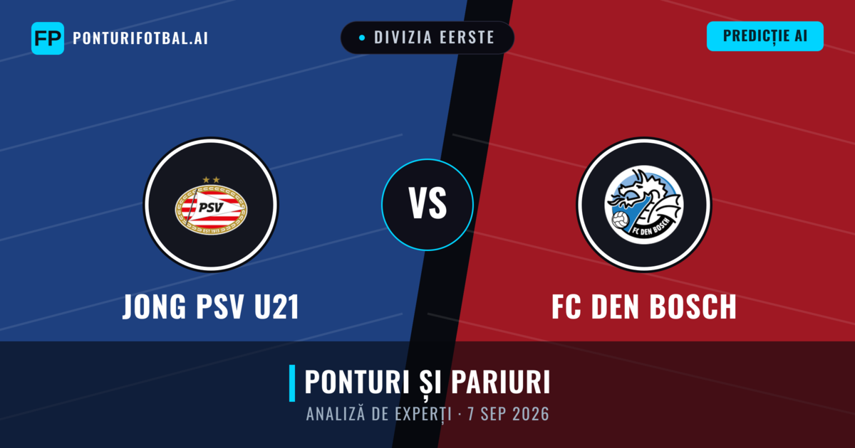 Jong PSV U21 vs FC Den Bosch — pronostic și avancronică meci