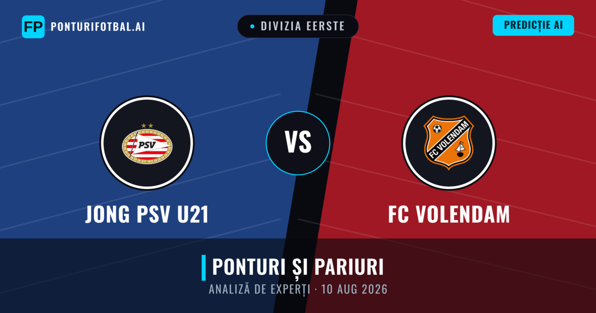 Jong PSV U21 vs FC Volendam — pronostic și avancronică meci