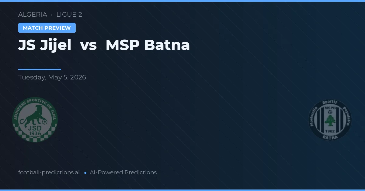 JS Jijel vs MSP Batna — pronostic și avancronică meci