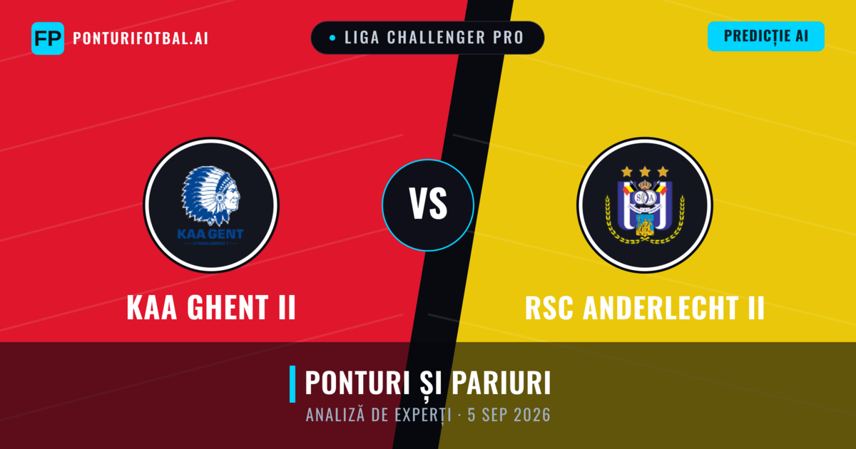 KAA Ghent II vs RSC Anderlecht II — pronostic și avancronică meci