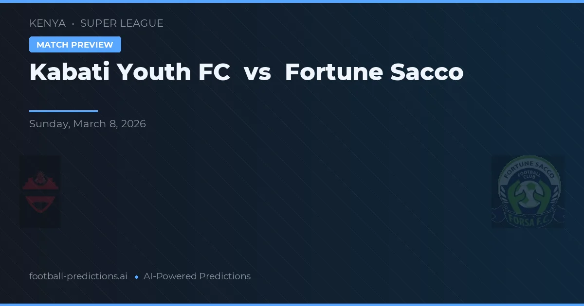 Kabati Youth FC vs Fortune Sacco — pronostic și avancronică meci