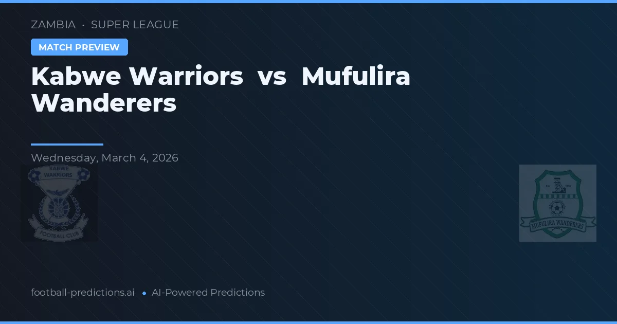 Kabwe Warriors vs Mufulira Wanderers — pronostic și avancronică meci