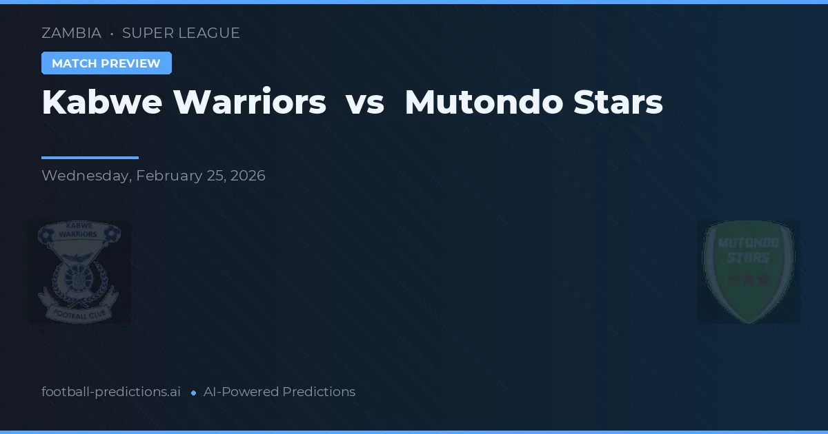 Kabwe Warriors vs Mutondo Stars — pronostic și avancronică meci