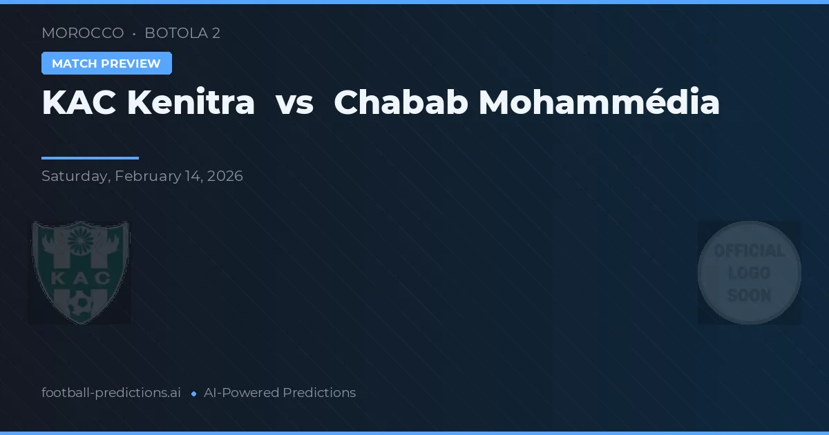 KAC Kenitra vs Chabab Mohammédia — pronostic și avancronică meci