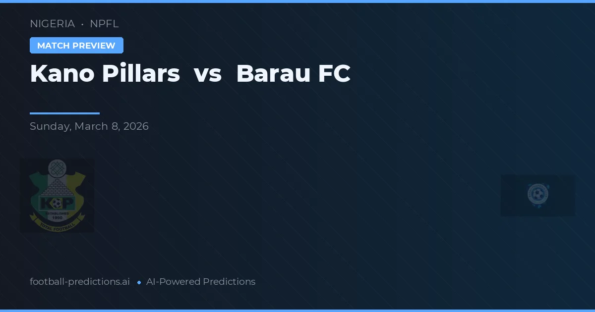 Kano Pillars vs Barau FC — pronostic și avancronică meci