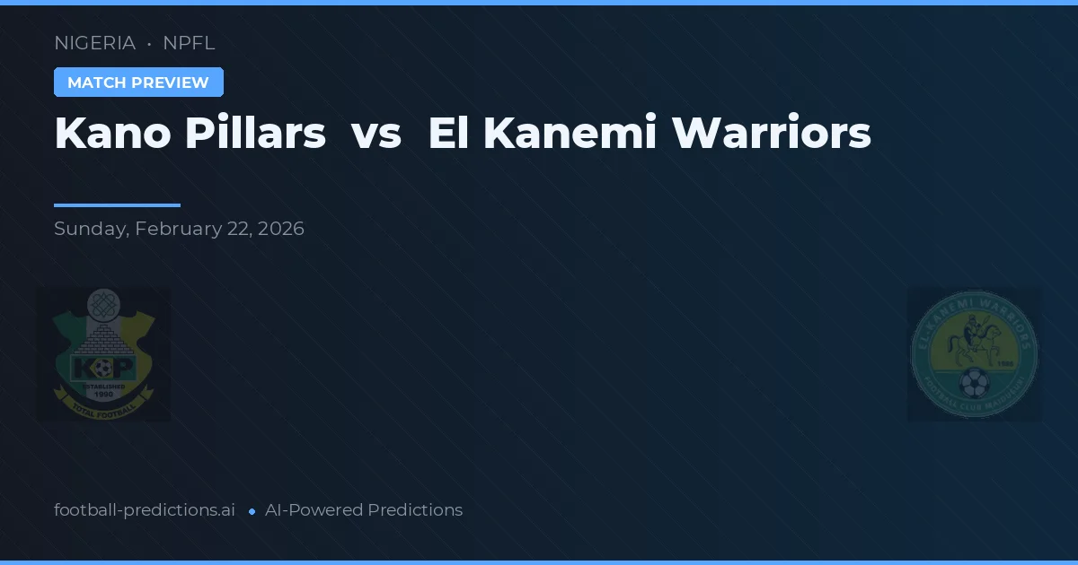 Kano Pillars vs El Kanemi Warriors — pronostic și avancronică meci