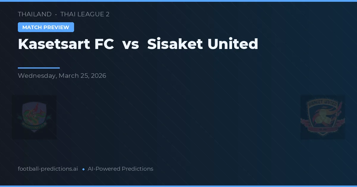 Kasetsart FC vs Sisaket United — pronostic și avancronică meci