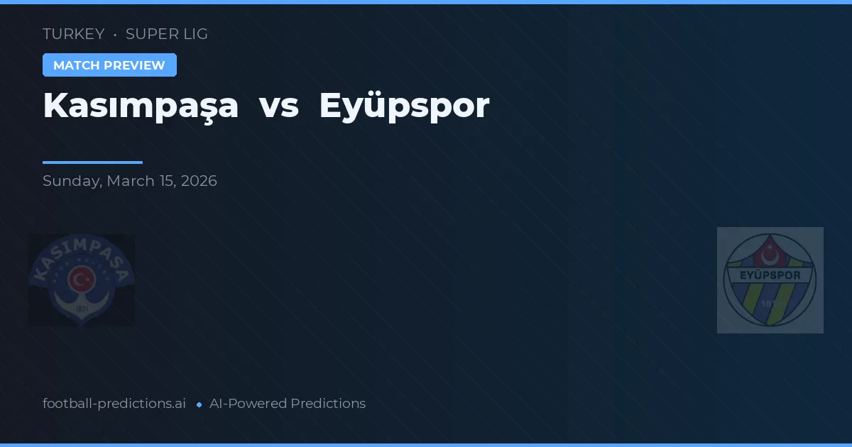 Kasımpaşa vs Eyüpspor — pronostic și avancronică meci