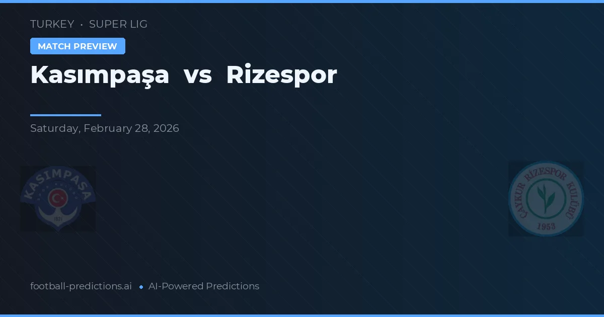 Kasımpaşa vs Rizespor — pronostic și avancronică meci
