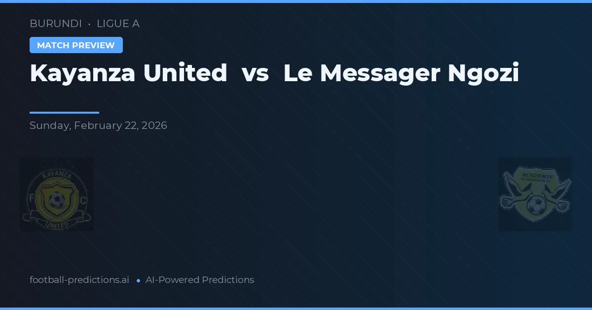 Kayanza United vs Le Messager Ngozi — pronostic și avancronică meci