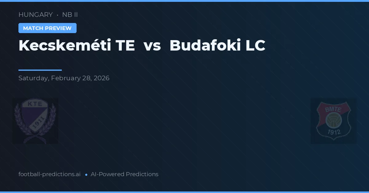 Kecskeméti TE vs Budafoki LC — pronostic și avancronică meci
