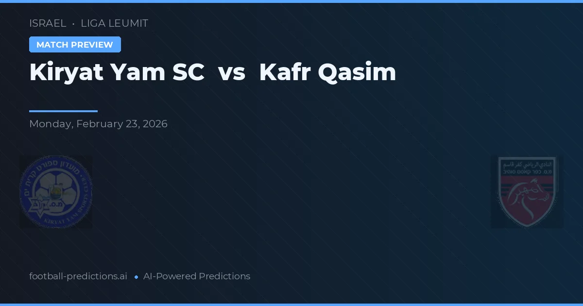 Kiryat Yam SC vs Kafr Qasim — pronostic și avancronică meci