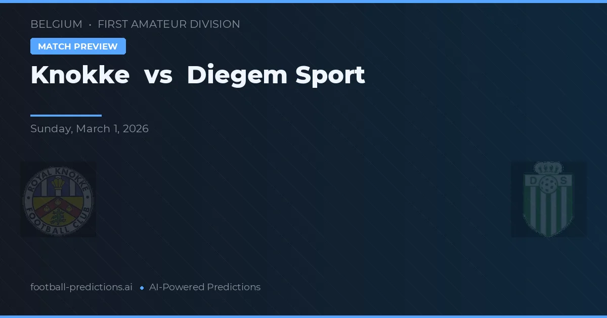 Knokke vs Diegem Sport — pronostic și avancronică meci