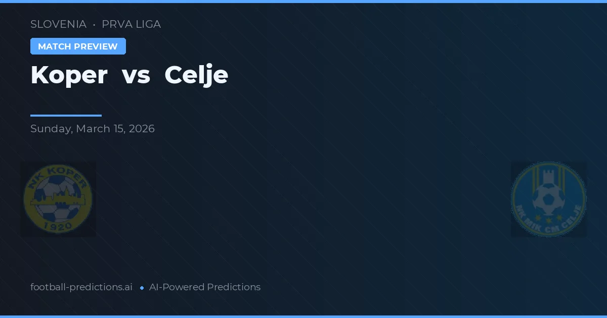 Koper vs Celje — pronostic și avancronică meci