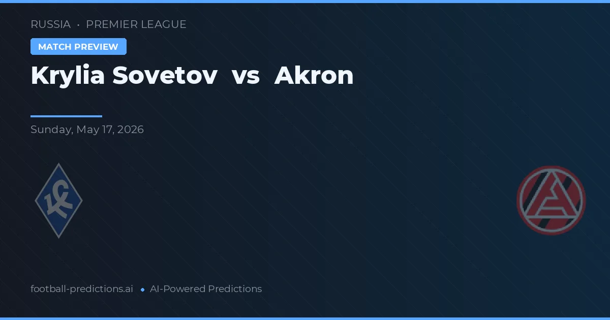 Krylia Sovetov vs Akron — pronostic și avancronică meci