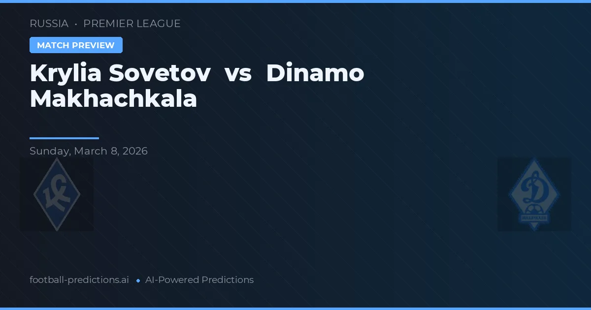 Krylia Sovetov vs Dinamo Makhachkala — pronostic și avancronică meci